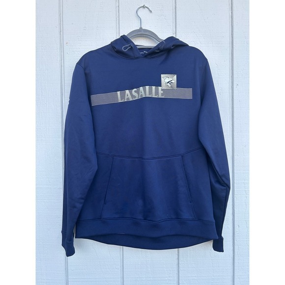 Under Armor LASALLE Blue Hooded‎ Sweatshirt, Men's Size Large - Picture 1 of 6